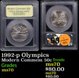 1992-p Olympics Modern Commem Half Dollar 50c Graded ms70 By USCG