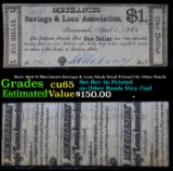 Rare 1864 $1 Merchants Savings & Loan Bank Bond Pritned On Other Bonds Grades Gem CU