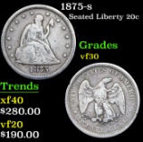 1875-s Twenty Cent Piece 20c Grades vf++