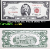 1963A $2 Red seal United States Note Grades Choice AU/BU Slider