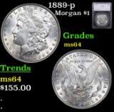 1889-p Morgan Dollar $1 Graded ms64 By SEGS