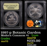 1997-p Botanic Garden Modern Commem Dollar $1 Graded ms70 By USCG