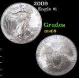 2009 Silver Eagle Dollar $1 Grades GEM+++ Unc