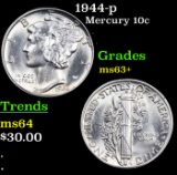 1944-p Mercury Dime 10c Grades Select+ Unc