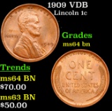 1909 VDB  Lincoln Cent 1c Grades Choice Unc BN