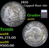 1831 Capped Bust Half Dollar 50c Graded au53 By SEGS