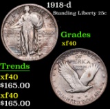1918-d Standing Liberty Quarter 25c Grades xf
