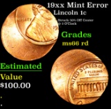 19xx Mint Error Lincoln Cent 1c Grades GEM+ Unc RD