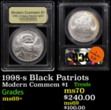 1998-s Black Patriots Modern Commem Dollar $1 Graded ms69+ By USCG