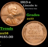 1913-s Lincoln Cent 1c Grades Select AU
