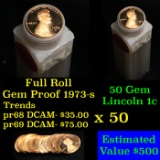Proof Lincoln 1c roll, 1973-s 50 pcs