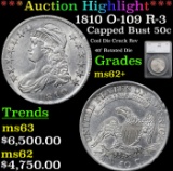 ***Auction Highlight*** 1810 Capped Bust Half Dollar O-109 R-3 50c Graded ms62+ By SEGS (fc)