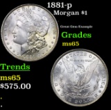 1881-p Morgan Dollar $1 Grades GEM Unc