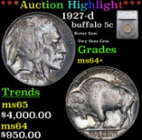 ***Auction Highlight*** 1927-d Buffalo Nickel 5c Graded ms64+ By SEGS (fc)
