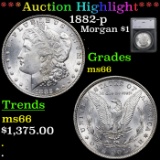 ***Auction Highlight*** 1882-p Morgan Dollar $1 Graded ms66 By SEGS (fc)