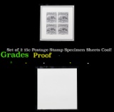 Proof Set of 2 15c Postage Stamp Specimen Sheets Cool! Grades Proof