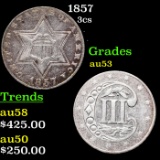 1857 Three Cent Silver 3cs Grades Select AU