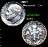 Proof 1957 Roosevelt Dime 10c Grades GEM Proof