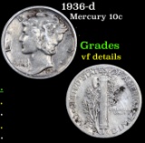 1936-d Mercury Dime 10c Grades vf details