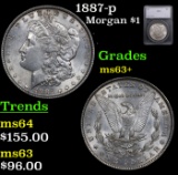 1887-p Morgan Dollar $1 Graded ms63+ By SEGS