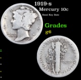1919-s Mercury Dime 10c Grades g+