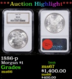 ***Auction Highlight*** NGC 1886-p Morgan Dollar $1 Graded ms66 By NGC (fc)