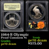 Proof 1984-S Olympic Modern Commem Dollar $1 Graded pr70 dcam By USCG