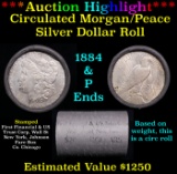 ***Auction Highlight***  First Financial Shotgun 1884 & 'P' Ends Mixed Morgan/Peace Silver dollar ro