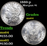 1889-p Morgan Dollar $1 Grades Choice Unc