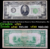 1934 $20 Green Seal Federal Reserve Note (Philadelphia, PA) Grades vf+