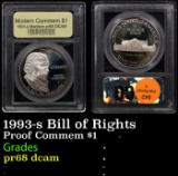 Proof 1993-s Bill of Rights Modern Commem Dollar $1 Graded pr68 dcam By USCG