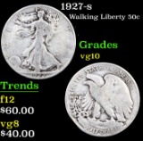 1927-s Walking Liberty Half Dollar 50c Grades vg+