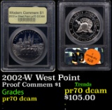 Proof 2002-W West Point Modern Commem Dollar $1 Graded pr70 dcam By USCG
