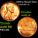 1960-p Small Date Lincoln Cent 1c Grades GEM+ Unc RD
