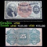 1863 US Fractional Currency 25c Third Issue fr-1307 George Washinton Grades vf++
