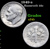 1949-s Roosevelt Dime 10c Grades xf+