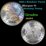 1888-o Morgan Dollar Rainbow Toned  $1 Grades Choice Unc