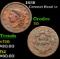 1838 Coronet Head Large Cent 1c Grades f+