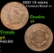 1817 13 stars Coronet Head Large Cent 1c Grades g, good