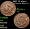 1817 13 stars Coronet Head Large Cent 1c Grades f, fine