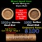 Mixed small cents 1c orig shotgun roll, 1918-s Wheat Cent, 1889 Indian Cent other end, Brinks Wrappe