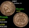 1887 Indian Cent 1c Grades AU, Almost Unc