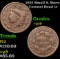 1835 Small 8, Stars Coronet Head Large Cent 1c Grades vg+