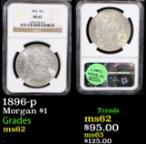 NGC 1896-p Morgan Dollar $1 Graded ms62 By NGC