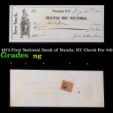 1875 First National Bank of Nunda, NY Check For $10 Grades NG