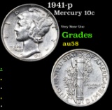 1941-p Mercury Dime 10c Grades Choice AU/BU Slider