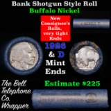 Buffalo Nickel Shotgun Roll in Old Bank Style 'Bell Telephone'  Wrapper 1926 & D Mint Ends.