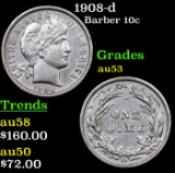1908-d Barber Dime 10c Grades Select AU