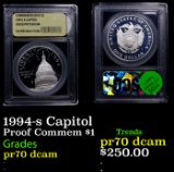 Proof 1994-s Capitol Modern Commem Dollar $1 Graded GEM++ Proof Deep Cameo BY USCG