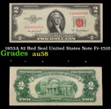 1953A $2 Red Seal United States Note Fr-1510 Grades Choice AU/BU Slider